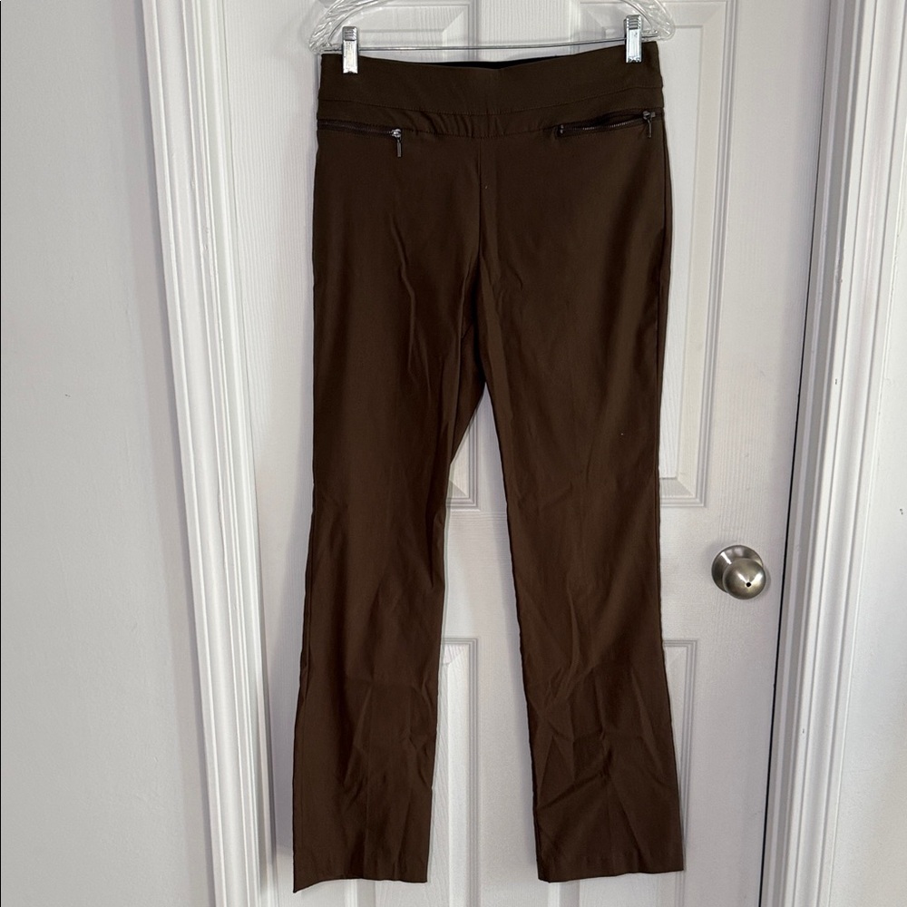 Elegant Brown Straight Leg Women's Pants